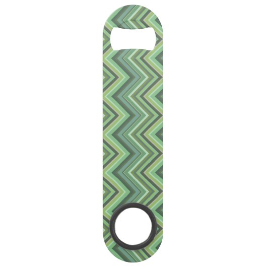 Olijfgroene zigzag-lijnen speed flessenopener (Voorkant)
