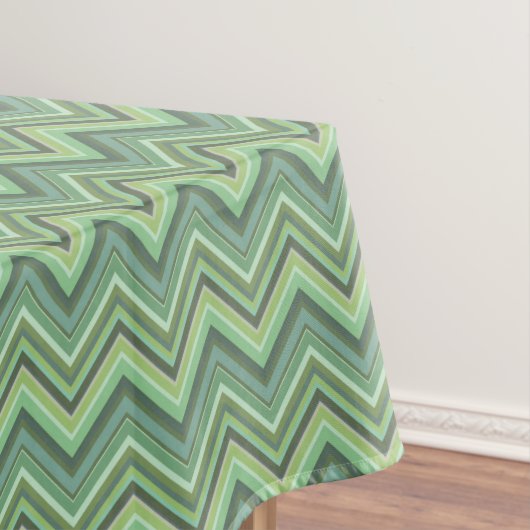 Olijfgroene zigzag-lijnen tafelkleed (Voorbeeld)