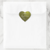 Olijfgroene zilveren lijst met monogram bedankt hart sticker (Tas)