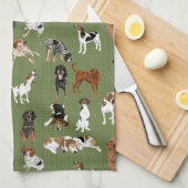 Olijfhonden Theedoek (Quarter Fold)