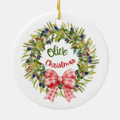 Olijfkerst Keramisch Ornament (Achterkant)