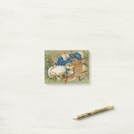  Olijfkerstman met een Rudolph Post-it® Notes (Op bureau)