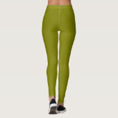 Olijfkleur Effen Vlak Leggings (Achterkant)