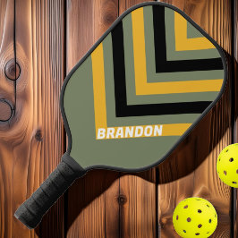 Olijfkleurige Nachtlampje Vintage Chevron met Naam Pickleball Paddle