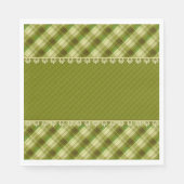 Olijfkleurpatchwork, olijfvlecht, groen servet (Voorkant)