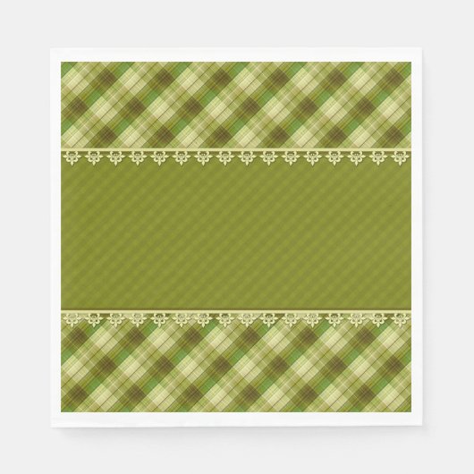 Olijfkleurpatchwork, olijfvlecht, groen servet (Voorkant)