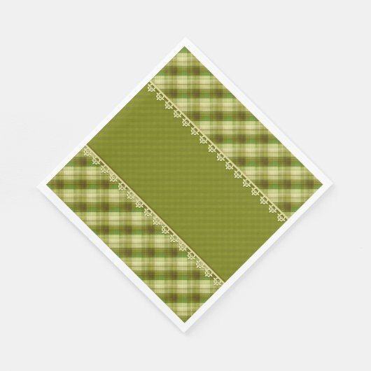 Olijfkleurpatchwork, olijfvlecht, groen servet (Hoek)