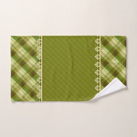 Olijfkleurpatchwork, olijfvlecht, groene patchwand bad handdoek (Handdoek)