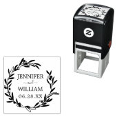 Olijfkrans Bewaar de datum aankondiging Zelfinktende Stempel (In situ)