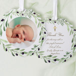 olijfkrans Doop dank u Ornament Kaart<br><div class="desc">Doop dank u papier ornament</div>