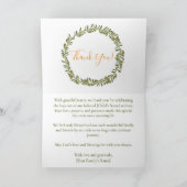 Olijfkrans doopceremonie bedankkaart (Binnen)