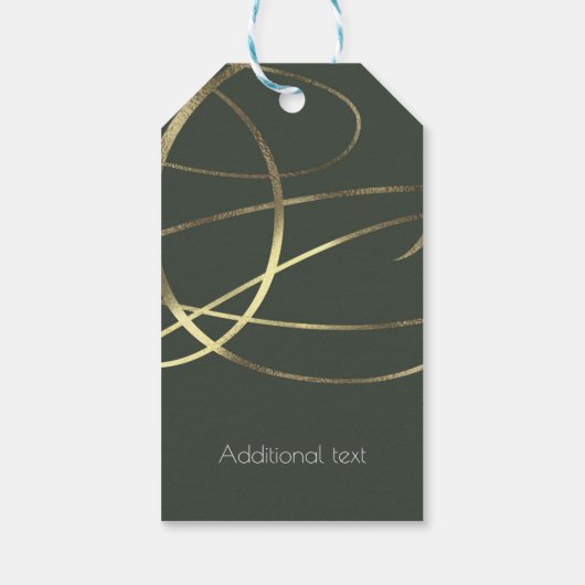 Olijfleger Groen & Goud Faux Folie Custom Favor Cadeaulabel (Achterkant)