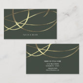 Olijfleger Groen & Gouden Faux Folie Custom Chic Visitekaartje (Voorkant / Achterkant)