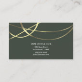 Olijfleger Groen & Gouden Faux Folie Custom Chic Visitekaartje (Achterkant)
