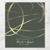 Olijfleger Groene & Gouden Faux Folie Custom Wine Wijn Etiket (Enkel label)