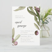 OLIJFOLIAGE WATERVERF GENDER REVEAL INVITE BEDANKKAART (Staand voorkant)
