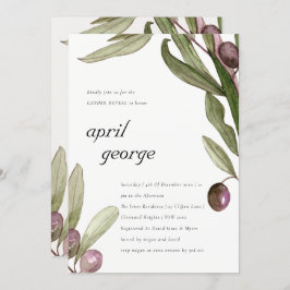 OLIJFOLIAGE WATERVERF GENDER REVEAL INVITE BEDANKKAART