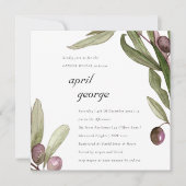 OLIJFOLIAGE WATERVERF GENDER REVEAL INVITE BEDANKKAART (Voorkant)