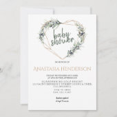 Olijfolie-Baby shower-uitnodiging. (Voorkant)