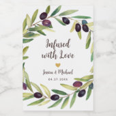 Olijfolie Bruiloft Favoren Geïnfuseerd met Liefde Wijn Etiket (Enkel label)