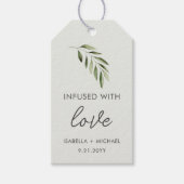 Olijfolie bruiloft gunst cadeaulabel (Voorkant)