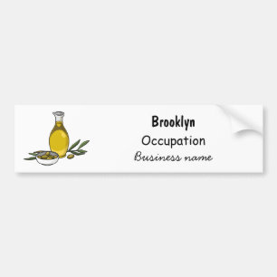 Olijfolie cartoon illustratie bumpersticker
