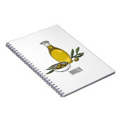 Olijfolie cartoon illustratie  notitieboek (Rechterzijde)