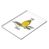 Olijfolie cartoon illustratie  notitieboek (Linkerzijde)