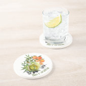 Olijfolie en Sinaasappel: Zandsteen Onderzetter (Zijkant)