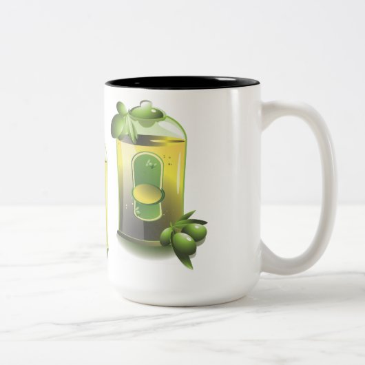 Olijfolie EVOO voor chefs Tweekleurige Koffiemok (Rechts)