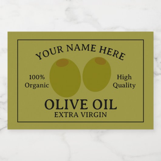 Olijfolie extra vergine label sjabloon voedselcontainer etiket (Enkel label)