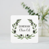 Olijfolie Flessenverpakking Sjabloon Private Label Kaart (Staand voorkant)