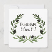 Olijfolie Flessenverpakking Sjabloon Private Label Kaart (Voorkant)