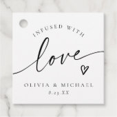 Olijfolie Geïnfuseerd met Liefde Hart Bruiloft Bedankjes Labels (Voorkant)
