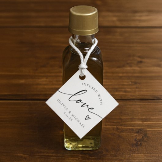 Olijfolie Geïnfuseerd met Liefde Hart Bruiloft Bedankjes Labels