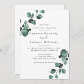 Olijfolie, Greenery Wedding Invitation Kaart (Voorkant / Achterkant)