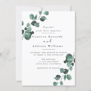 Olijfolie, Greenery Wedding Invitation Kaart