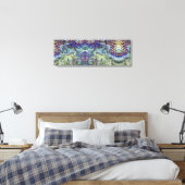 Olijfolie, groen, paars blauw, abstract canvas afdruk (Insitu (Slaapkamer))