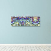 Olijfolie, groen, paars blauw, abstract canvas afdruk (Insitu (Houten vloer))