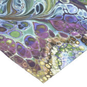 Olijfolie, groen, paars blauw, abstract korte tafelloper (Hoek)