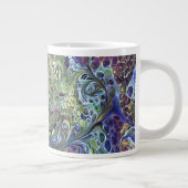 Olijfolie, groen, paars blauw grote koffiekop (Rechts)