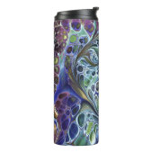 Olijfolie, groen, paars blauw thermosbeker (Gedraaid links)