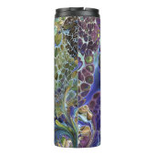 Olijfolie, groen, paars blauw thermosbeker (Achterkant)