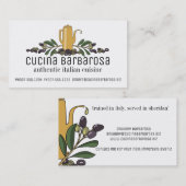 olijfolie Italiaanse keukenkoek Visitekaartje (Voorkant / Achterkant)