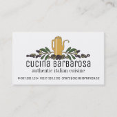olijfolie Italiaanse keukenkoek Visitekaartje (Voorkant)