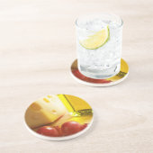 Olijfolie, kaas en druiven Sandstone Onderzetters (Zijkant)