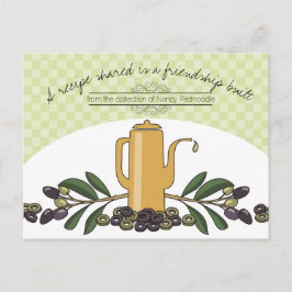 Olijfolie kan olijven koken kookboek receptenkaart briefkaart