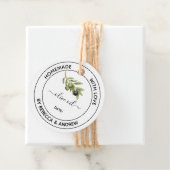 Olijfolie Kraft-kleur met illustratie Bedankjes Labels (In situ)