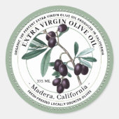 Olijfolie met Sticker ter illustratie van olijven (Voorkant)