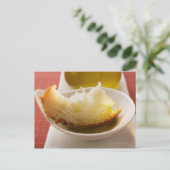 Olijfolie met wit brood briefkaart (Staand voorkant)